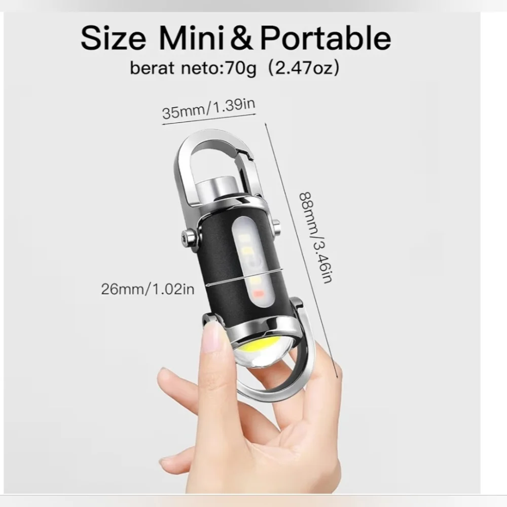 1200LM Super Bright Mini Led Flashlights USB Rechargeable Small Waterproof Keych
